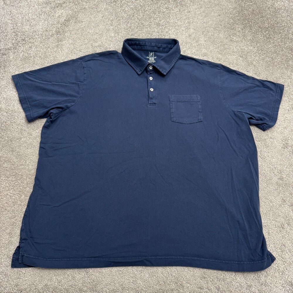 George Short Sleeve Polo Shirt Mens 3XL Navy Blue Cotton Blend Pocket Classic